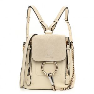 (Never Used) CHLOÉ Suede Calfskin Mini Faye Backpack With Online Order Receipt